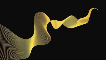 Abstract backdrop with luxury golden waves on dark . Modern technology background, wave design. illustration vector