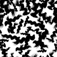 Seamless pattern with black wavy grunge brush strokes in shapes on background. illustration vector