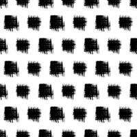 Seamless with black brush stroke in square form on white background. illustration vector