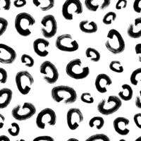 Seamless pattern with black sketch drawn brush scribble circles shape on white background. Abstract grunge texture. vector