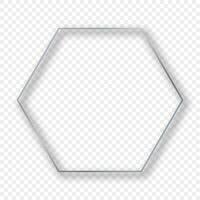 Silver glowing frame with shadow on background vector