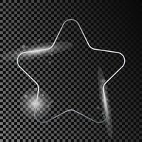 Silver glowing rounded shape frame with sparkles vector