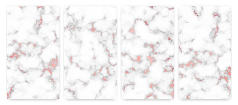 Rose gold marble texture background. Set of four abstract backdrops of marble granite stone.