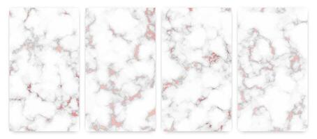 Rose gold marble texture background. Set of four abstract backdrops of granite stone. vector