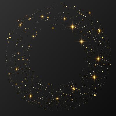 Abstract gold background. Gold glitter pattern in circle form. Circle halftone dots. illustration