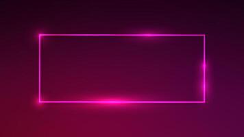 Neon rectangular with shining effects vector
