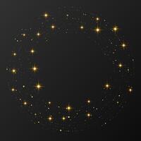 Abstract glowing halftone dotted background. Gold glitter in circle form. Circle halftone dots. illustration vector