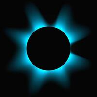 Circle illuminate with gradient. Blue round banner isolated on black background. illustration vector