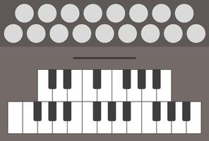 A set of keyboard musical instruments. Colored keyboard vector