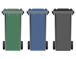 Garbage sorting bins. Recycling, garbage collection, separation and recycling. vector