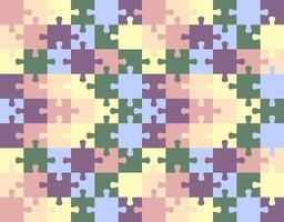 Puzzle structure in jigsaw puzzles. Set of colored puzzle pieces. vector