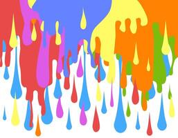 Multicolored paint runs off. The best palette. Color mixing. vector