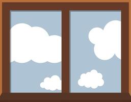 Illustration of an open window. An open window with a reflection of the sky. EPS 10. vector