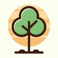 Stylized tree natures simple charm cartoon flat design illustration vector