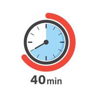 A clock with the word 40 minutes on it vector