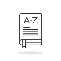 A book with the word a - z on it vector