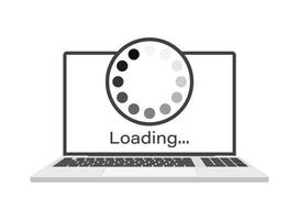 Loading icon on laptop computer illustration vector