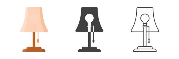 A lamp with a light bulb and a lamp shade vector