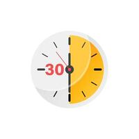 A clock with the word 30 minutes on it vector