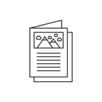 A line drawing of a document with mountains in the background vector