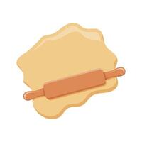 A rolling pin with dough on it vector