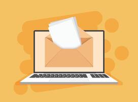 How to send an email from your laptop vector