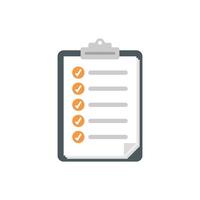 A clipboard with a checklist on it vector