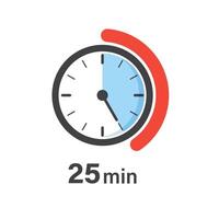 A clock with the word 25 minutes on it vector