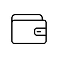 Simple Line Drawing of an Open Wallet. Money wallet line icon vector
