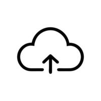 upload outline icon on white background. data upload icon. cloud upload icon vector