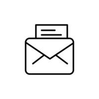 Simple Line Art Illustration of an Email Envelope with Documents. email with document line icon on white background vector