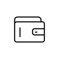 Simple Line Drawing of an Open Wallet. Money wallet line icon on white background vector