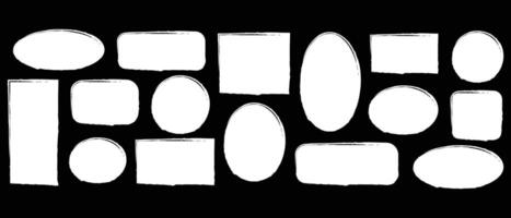 Collection of different grunge brush frame shape illustration. Grunge shapes for frame. illustrations of circle, square and rectangle shape vector