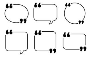 quote box, quote frame, speech bubble, quotation marks design element illustration on white background vector