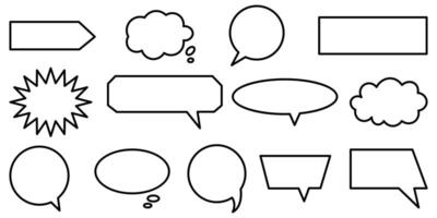 Speech bubble line icon symbol illustration. Speech bubble outline shape design element. dialog box shape message comic box shape vector