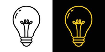 Lightning in light bulb icon. Light bulb symbol with a lightning bolt inside. illustration. vector