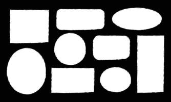 Collection of grunge brush frame shape illustration. Grunge shapes for frame. illustrations of circle, square and rectangle shape vector