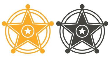 Sheriff badge flat icon set icon isolated on white background. vector
