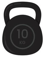 Kettlebell black icon isolated on a white background. vector