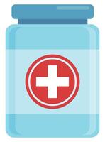 Pills bottle flat icon isolated on white background. vector