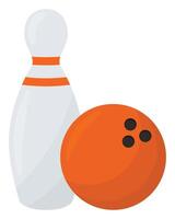 Bowling ball and pin icon isolated on white background. vector