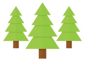Flat pine trees icon isolated on white background. vector