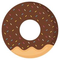 Chocolate donut icon isolated on white background. vector