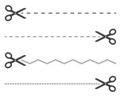 Cut lines with scissors icon isolated on white background. vector