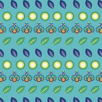 A pattern with colorful leaves and birds on it vector