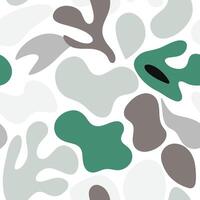 Abstract Organic Pattern Featuring Irregular Green Leaf and Blob Shapes vector