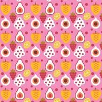 Fruit and pears on pink background vector