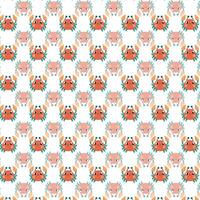 Playful Cartoon Crab Pattern with Red and Pink Crustaceans vector