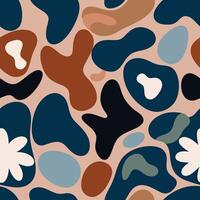 Dynamic Abstract Camouflage Pattern with Fluid Organic Shapes in Muted Hues vector