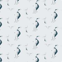 Delightful Pattern of Stylized Shrimp on Dark Blue Background vector